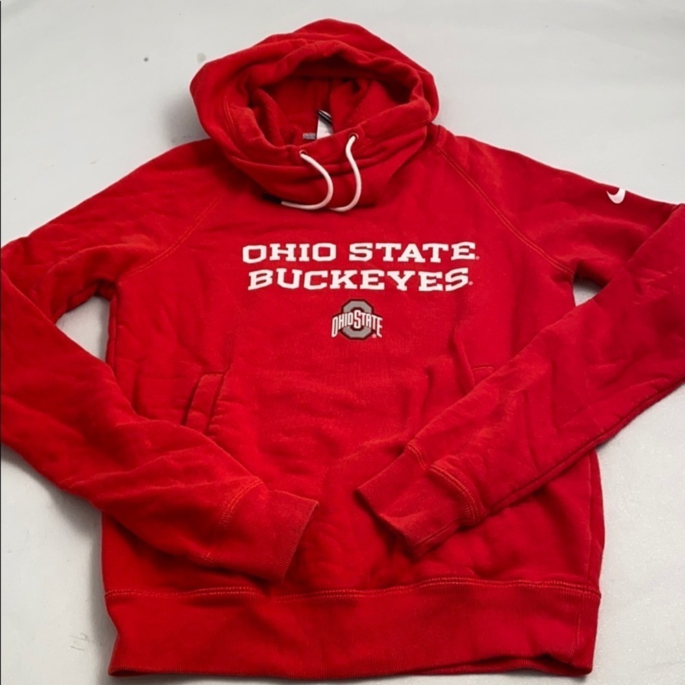Nike Ohio State University Buckeyes red collegiate logo hoodie